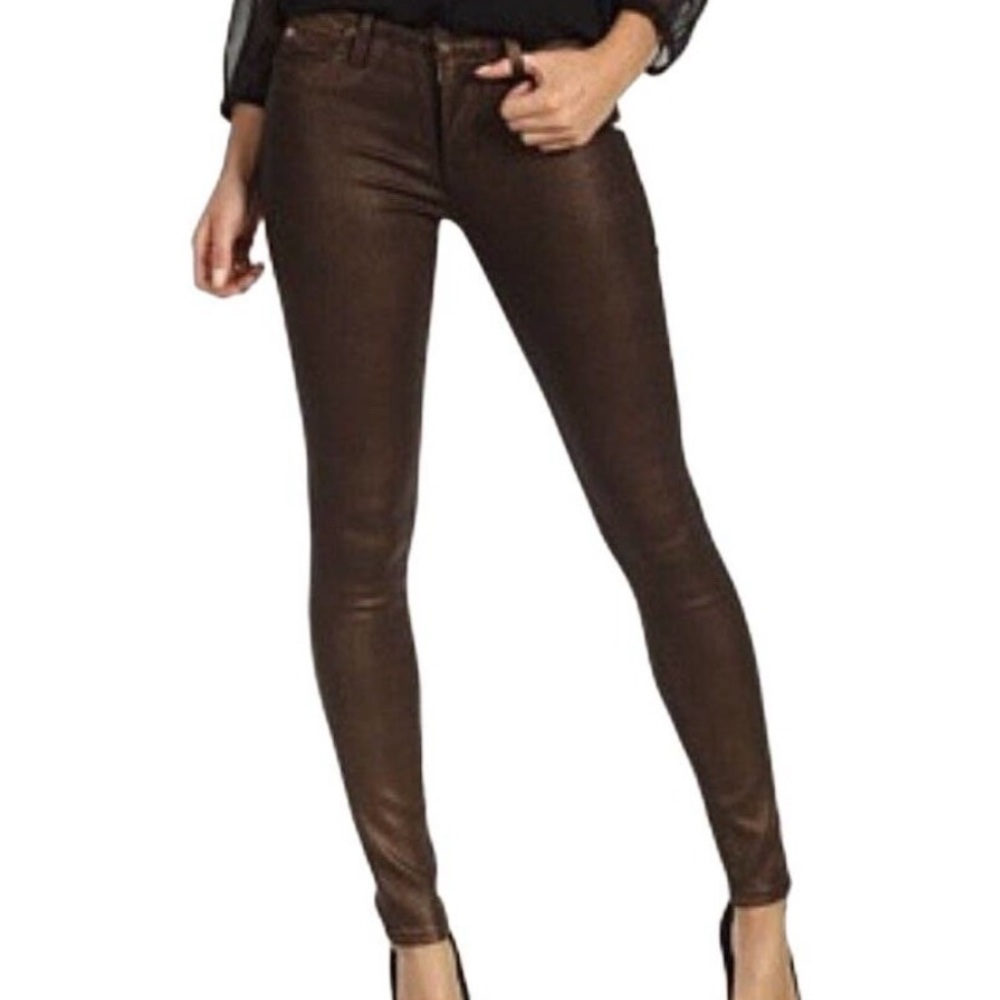 NEW Hudson Nico Mid Rise Skinny Jeans | BRONZISH Brown Pants Ladies Size 29 NWOT